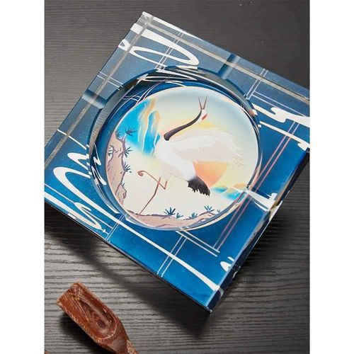 烟灰缸创意个性国潮水晶玻璃时尚大号家用客厅办公室KTV烟缸定制