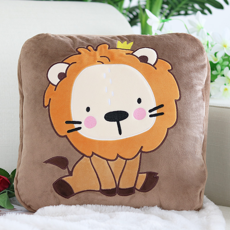 卡通抱枕被子两用办公室午睡枕折B叠空调被汽车靠垫被珊瑚绒毯子