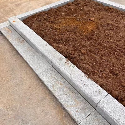花岗岩路沿石芝麻白灰侧石大理石路缘石铺路工程路牙机切面路边石