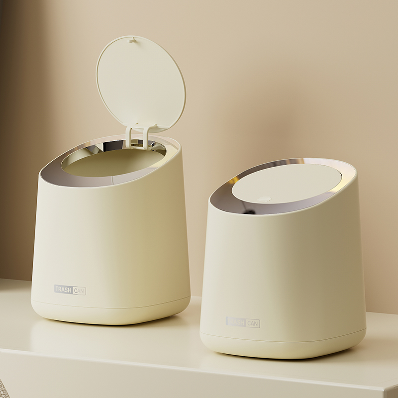 桌面垃圾桶创意按压式带盖家用简约小号杂物桶书桌茶几创意纸篓
