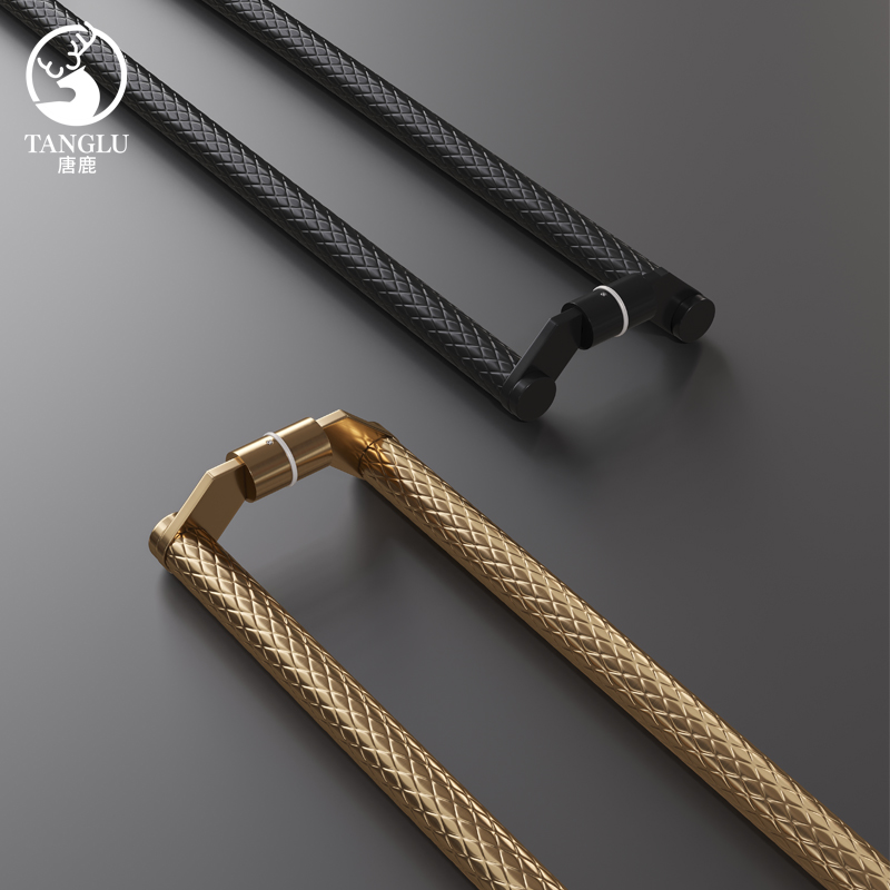 极简玻璃门拉手不锈钢金色扶手对装商店铺高档推拉有框实木门把手