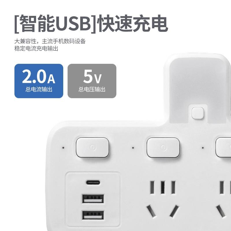 无线转换器插座带夜灯USpB大功率4000W插头10A转16A空调热水器专