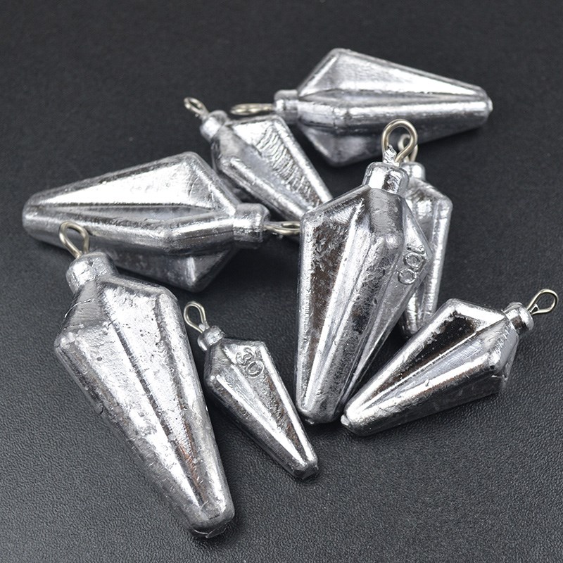 钓鱼铅坠四角杨桃钓坠带环铅坨抗急D流菱形海钓防挂底海竿远投用