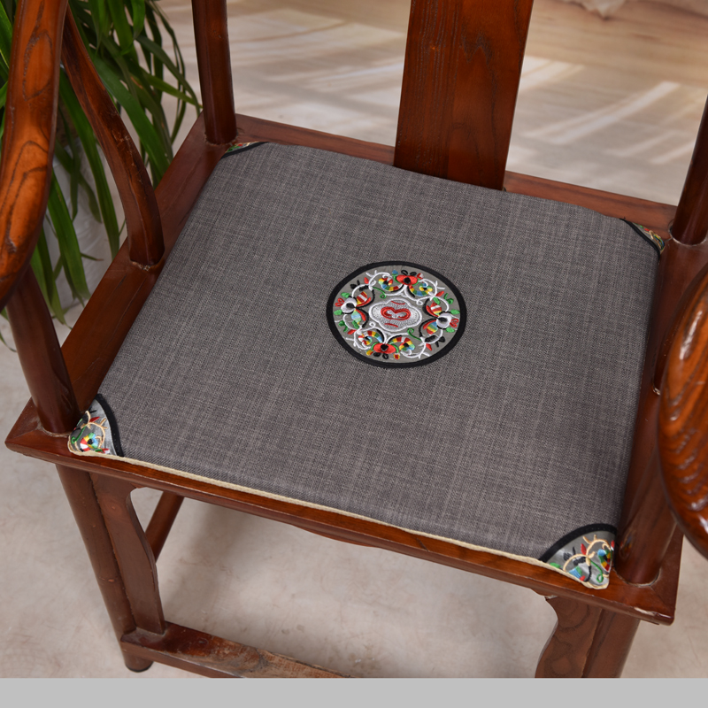 中式红木沙发坐垫古典实木餐椅圈椅太师椅垫中国风刺绣W定制可拆