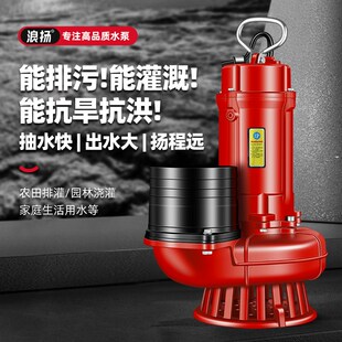 潜水泵220V农用浇地农田灌溉抽水 6寸8寸大流量污水泵380vv油浸式