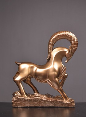 三羊开泰现代新中式创意摆件办公C室书房样板房酒柜卧室装饰品摆