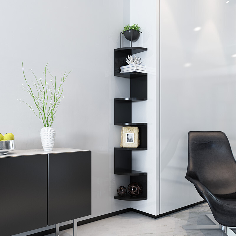 扇形挂墙置物架墙上转角三角板墙角D壁柜墙面托架免打孔壁挂式书