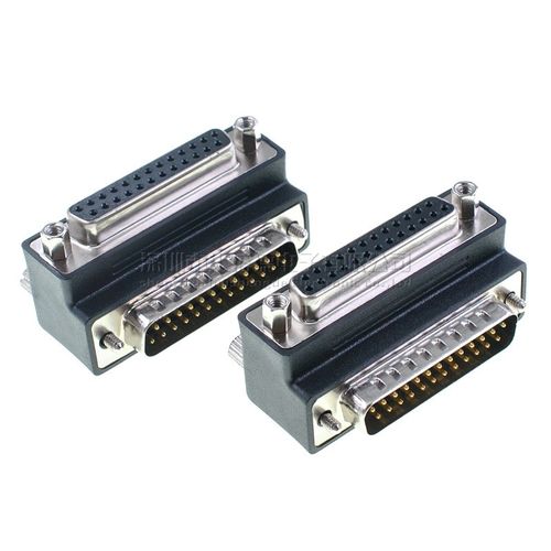 转换头D-SUB双排DB25公对母90度弯头转接I头DB25公头母头RS232插