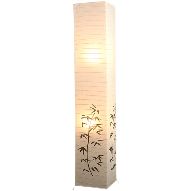 竹子纸落地灯北欧极简侘寂风客厅书房卧室禅意茶W室新中式地灯