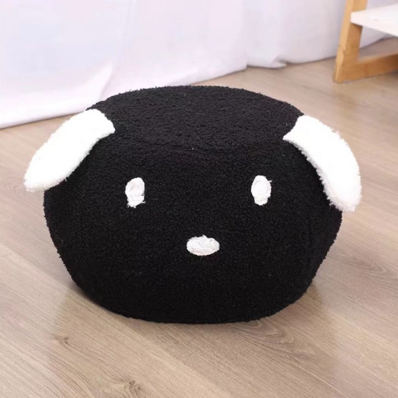 可爱卡通小凳子羊羔绒家用入x户玄关儿童换鞋凳客厅茶几边凳小矮