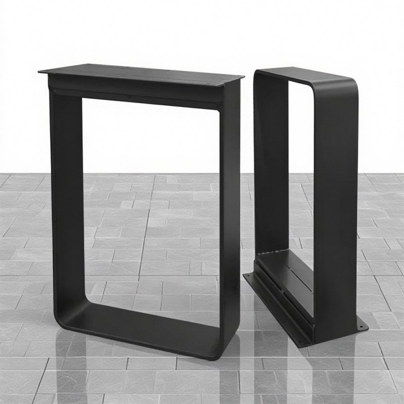 实心钢板桌腿桌脚实木大板金属支架餐F台腿书桌腿茶几脚会议桌桌