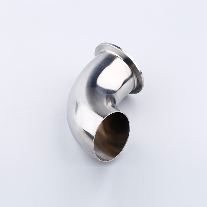 304不锈钢单卡快装弯头卫生级90度焊接弯管卡箍式快接卡盘弯头38