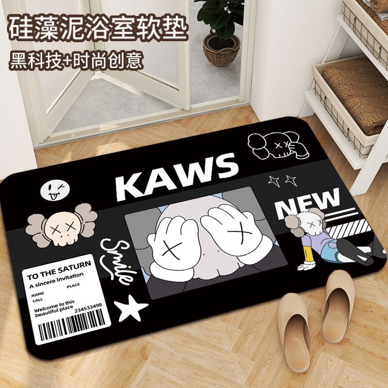 芝麻街地垫硅藻泥浴室吸水垫入户门地垫速干加厚卫生间厕所防滑垫