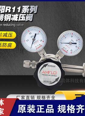 敦阳R11小流量氮气氧气氩气氢气减压阀调节amflo不锈钢减压器气体