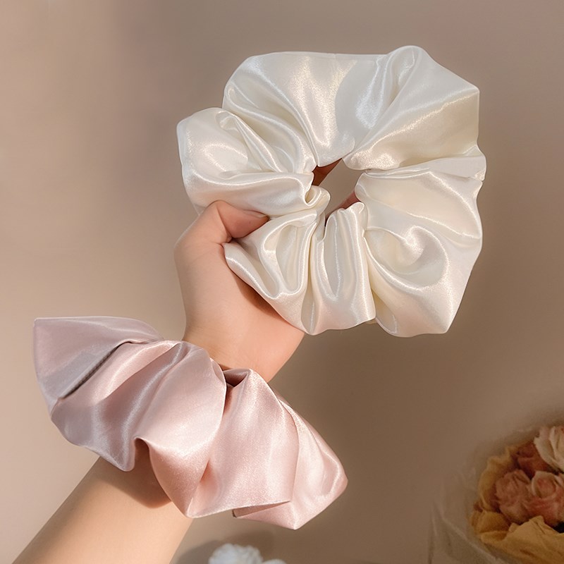 大肠发圈超大缎面高级感气质奶油风高品质18cmQ显发量扎头花头绳