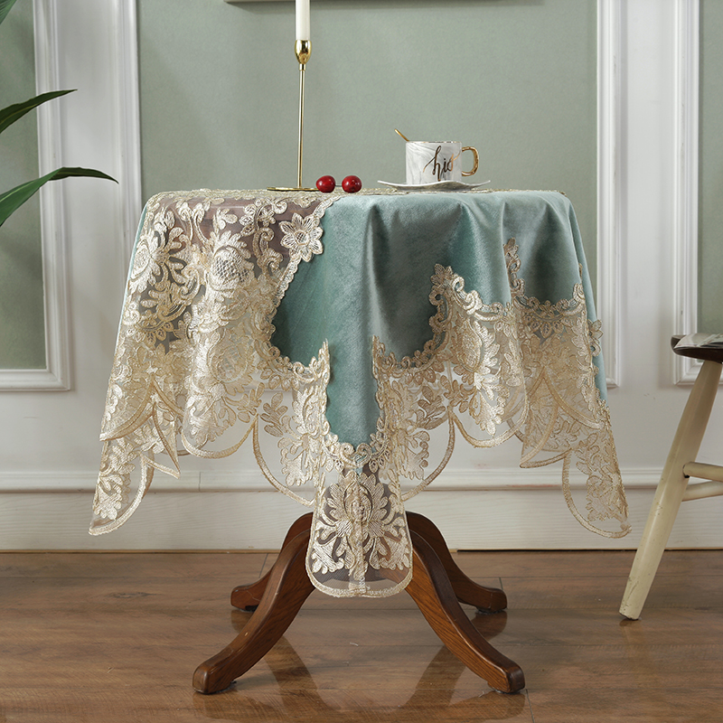 欧式小圆桌布家用客厅茶几台布大圆桌布餐桌布布艺V圆茶几装饰盖