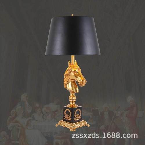 法式台灯欧式别墅奢华复古客厅大台灯卧室床头台灯书房灯全铜台灯