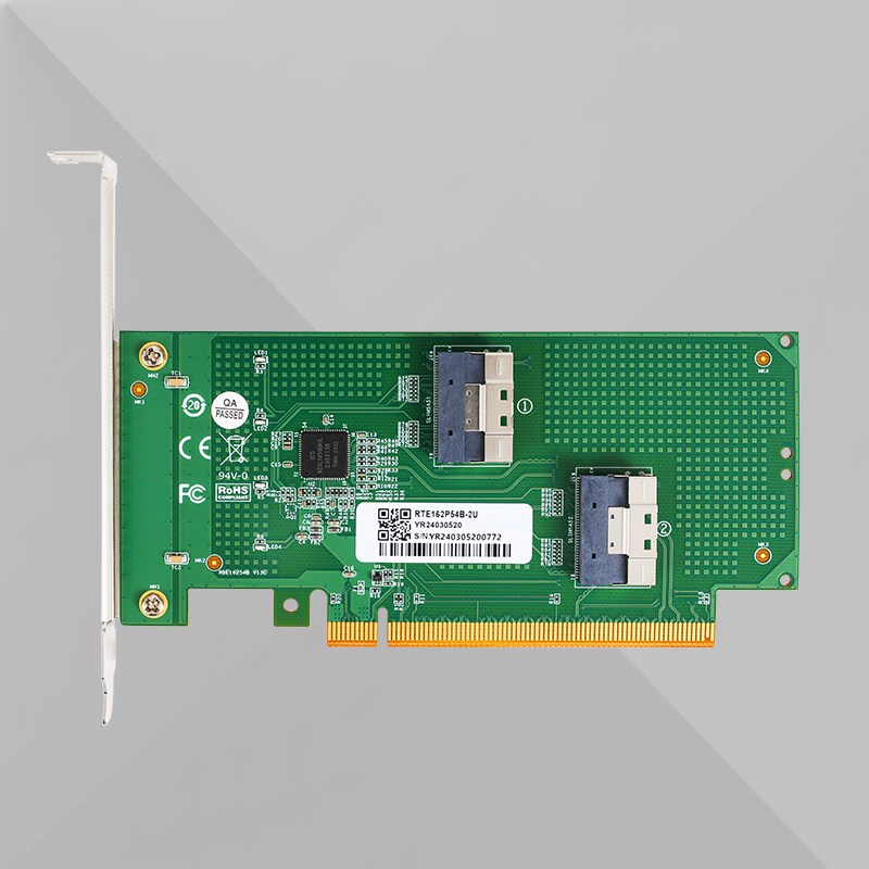 独立显卡U2延长转接扩展PCIe40 x16转SlimSAS 8654 半高转接卡
