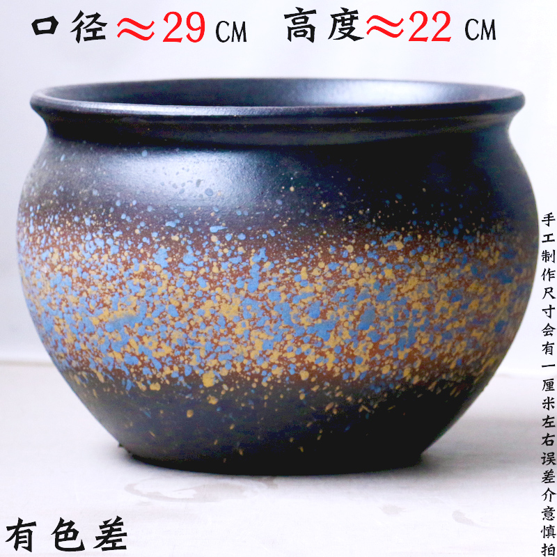 特大口径拼盘矮胖陶罐紫砂粗陶简约泼墨个性R复古群生陶瓷多肉