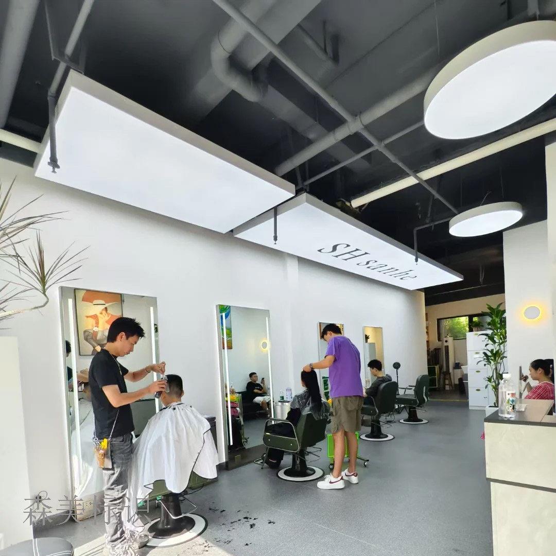 美发店天花板悬吊式天花板白色软膜灯箱理髲店美容院服装店透光美