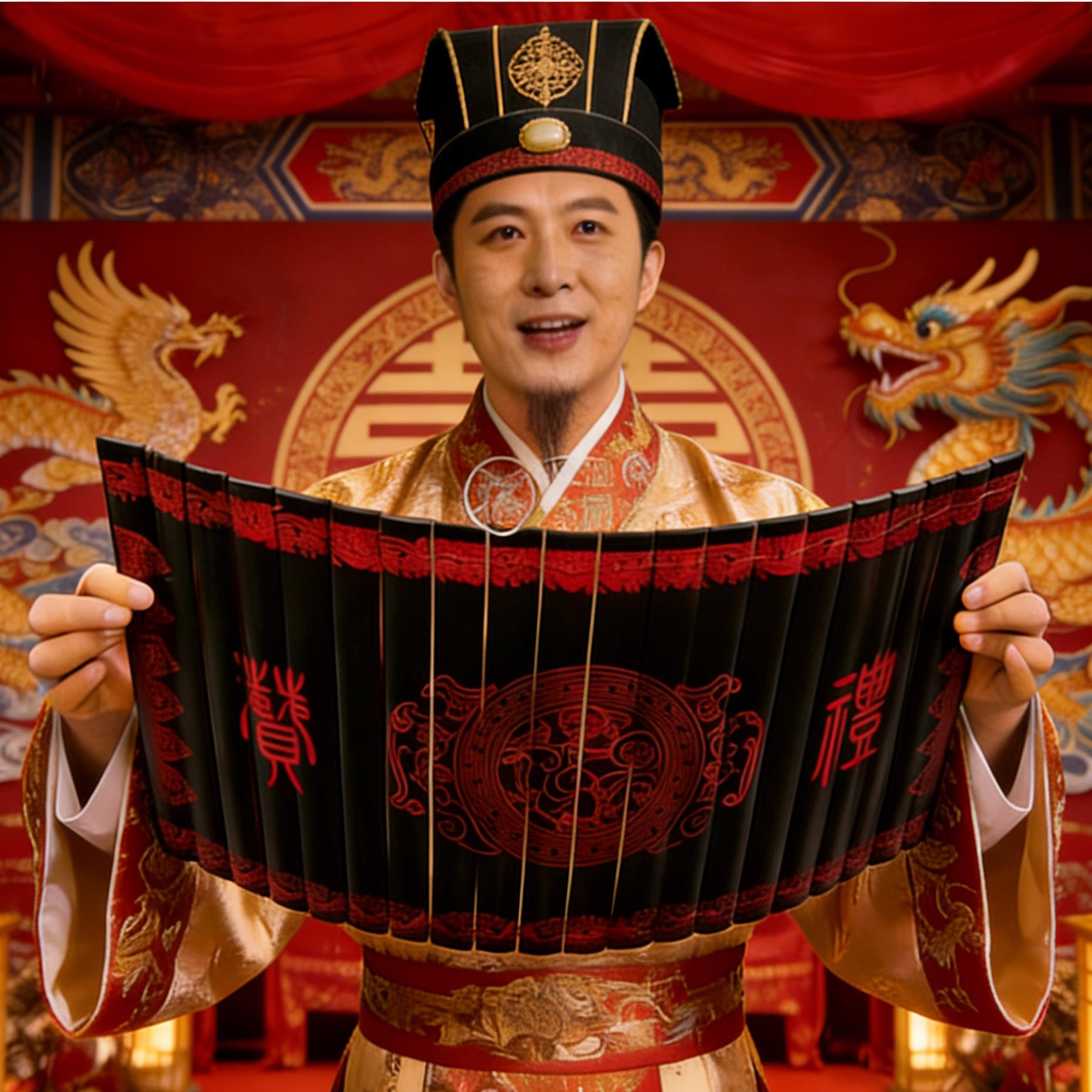 定制汉式明式中式竹简定婚书礼赞告文司仪请柬婚礼单创意卷轴刻字
