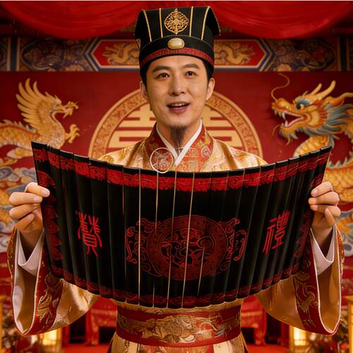 定制汉式明式中式竹简定婚书礼赞告文司仪请柬婚礼单创意卷轴刻字