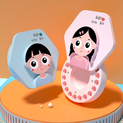 乳牙盒掉换牙齿保存盒收纳盒女孩乳牙纪念盒胎发收藏盒子