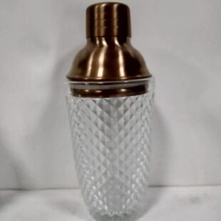 新款冰花玻璃杯304不锈钢盖醒酒器调酒器鸡尾酒调酒器套装雪克壶