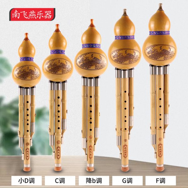 金丝楠竹葫芦丝C调 降B调 演奏型供应琴行学校初学者三音葫芦丝