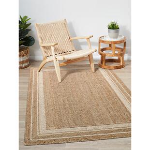 手工编织草麻黄麻地毯圆形客厅沙发咖啡桌卧室地垫田园风格可定制