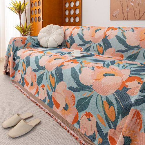 田园风沙发盖布巾2024新款四季通用全包盖防滑坐垫套罩多功能盖毯