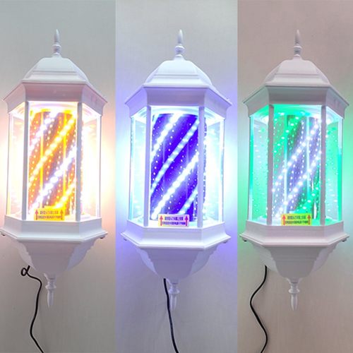 厂家售六角宫灯加亮LED复古奢华防水挂壁旋转美发转灯灯箱