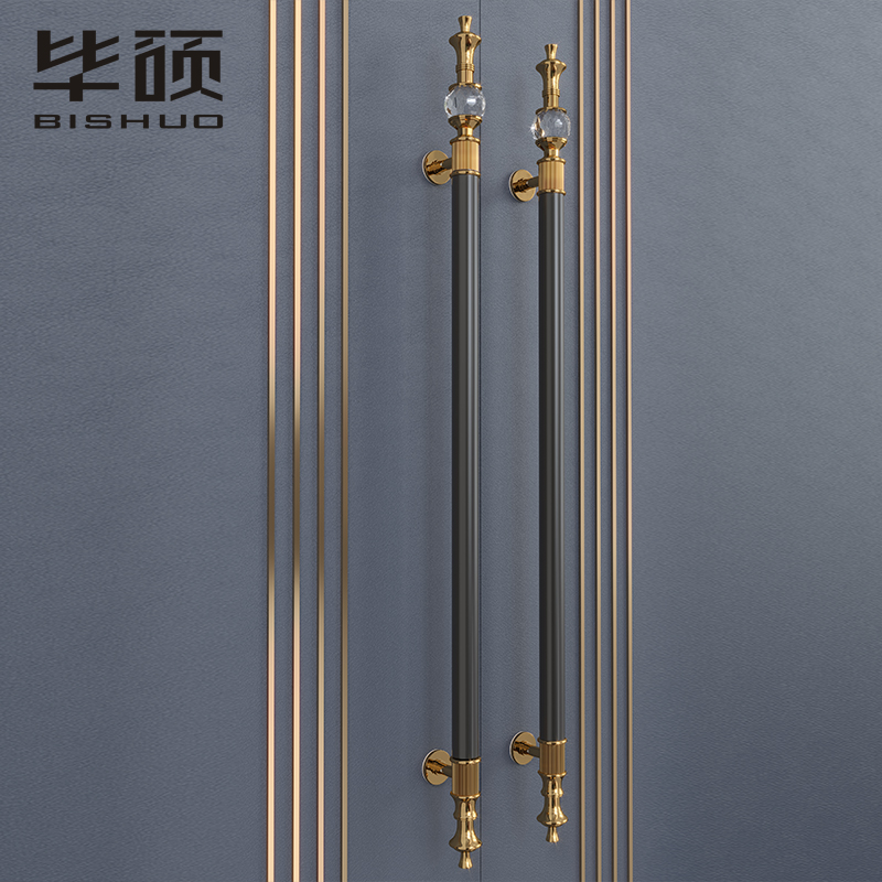 欧式大拉手高档水晶不锈钢玻璃门拉手实木门把手极简加厚大门拉手