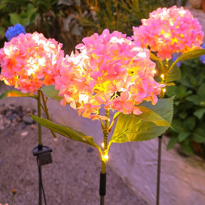 仿真装饰花朵庭院花园装饰灯灯绣球太阳能地插灯户外防水草坪LED