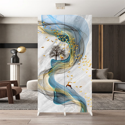 屏风隔断玄关客厅卧室入户厕所隔断墙双面小户型折叠移动布艺折屏