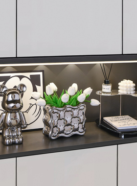 轻奢高档暴力熊玄关钥匙收纳摆件客厅入户进门口餐柜家居装饰品