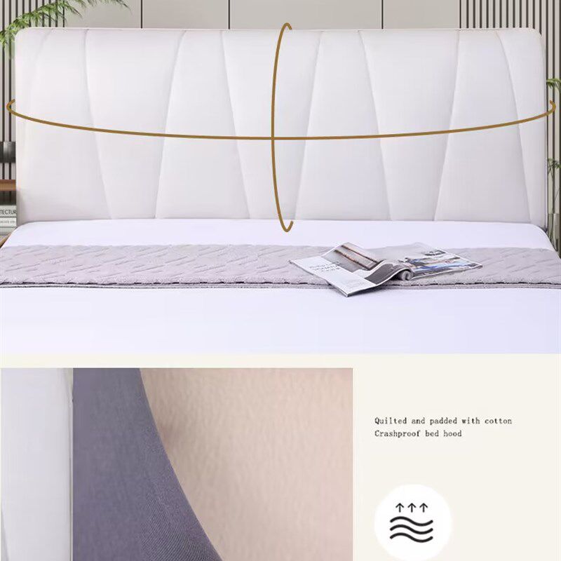 床头套罩2023新款轻奢科技布全包加厚夹棉高档皮木床靠背软包高端