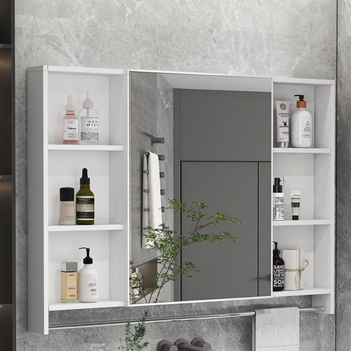 太空铝浴b室镜柜浴室柜镜柜单独卫生间洗漱台镜子带置物架一体智