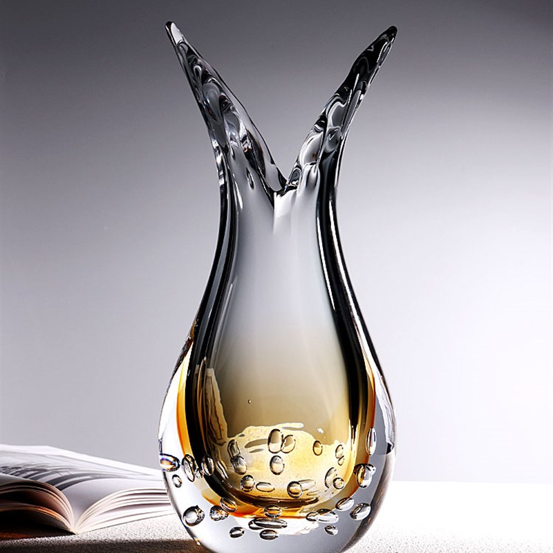 现代轻奢创意琉璃花瓶奢华样板间插花玻璃瓶放装饰入户玄关摆件