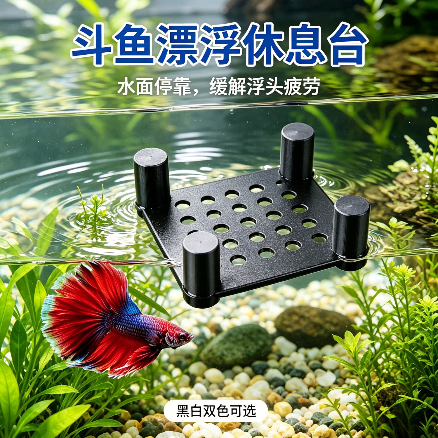 斗鱼多孔透水鱼缸漂浮躲避床