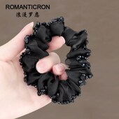 发圈女高级感扎马尾小肠橡皮筋气质发饰韩式 无痕不勒头发水晶头花