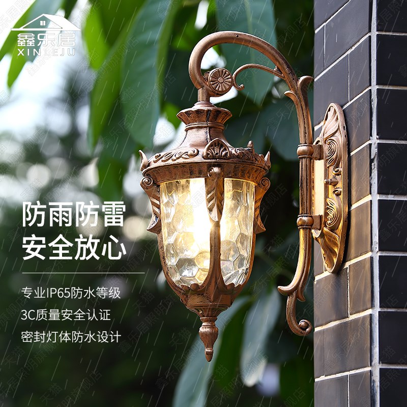 防水壁灯户外欧式复古别墅大门口阳台外墙院子露台家用室外庭院灯
