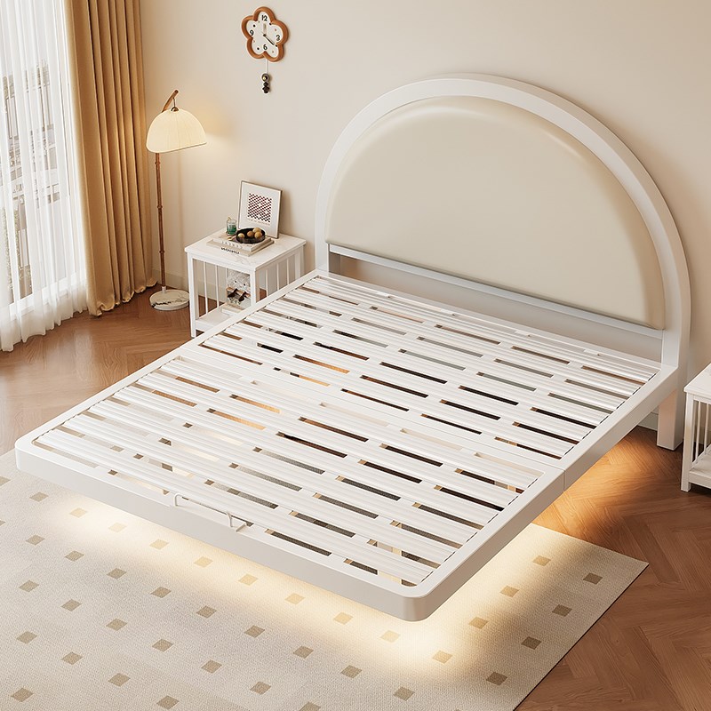 铁艺双人床现代简约软包床主卧大床家用小户型单人加粗加厚铁架床