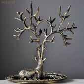 Wasjoye北欧鹿角首饰展示架创意摆件复古欧式 家用项链耳环饰品架