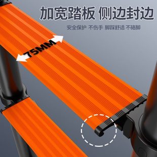 正优加厚铝合金伸缩梯折叠人字便携家用工程梯轻便黑色小阁楼梯子