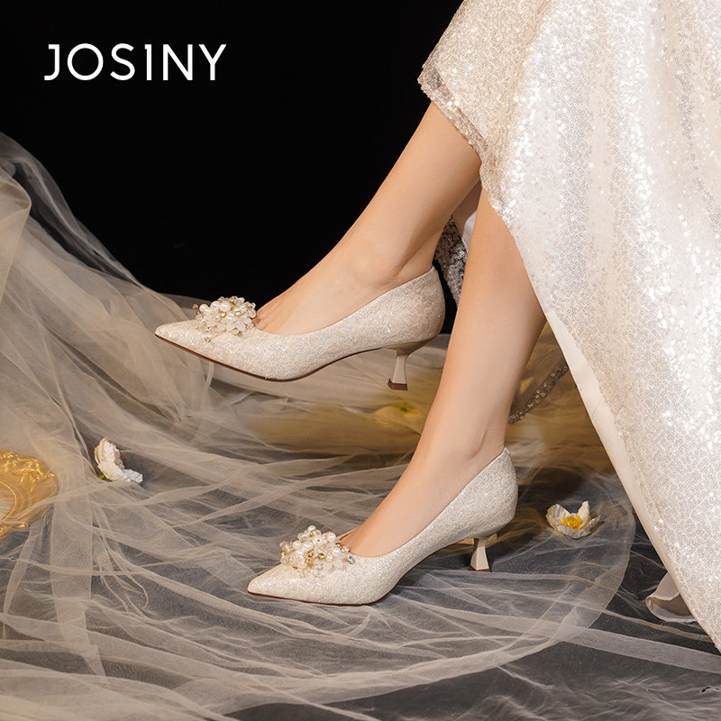 卓诗尼气质尖头细跟高跟鞋女2026新款春季浅口单鞋不累脚舒适女鞋,女鞋,浅口单鞋,淘宝优惠券,粉丝福利购,淘宝优惠卷