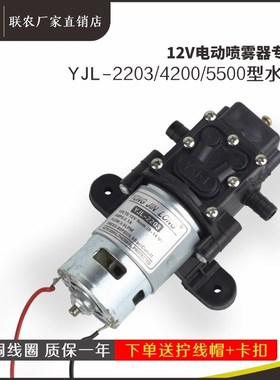 YJL-2203/4200/5500型电动喷雾器水泵12伏农用高压配件铜线智能泵