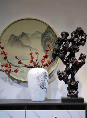 新中式太湖石天然树脂摆饰家居工艺品书房客厅仿古文化博古架摆件