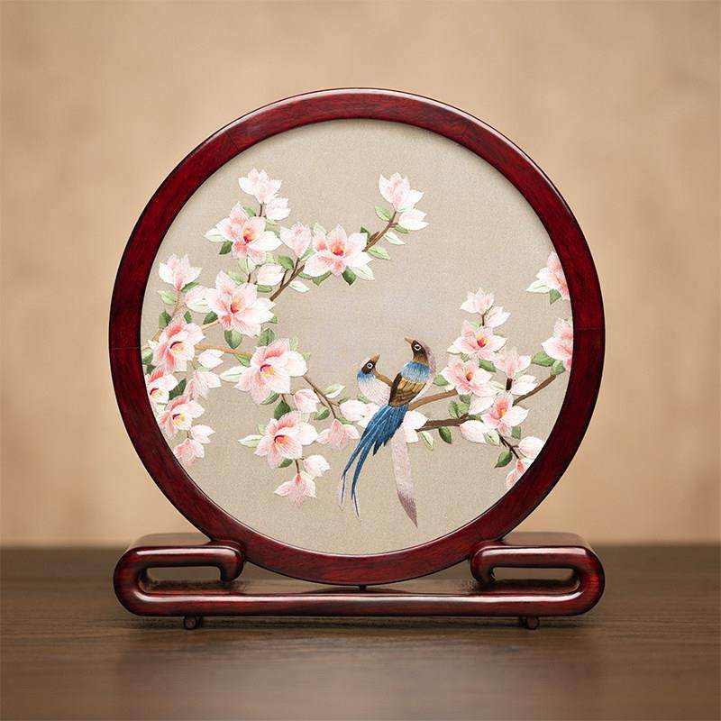 苏绣摆件创意双面绣桌面装饰摆台中国风刺绣特色商务礼品纪念礼物,家居饰品,装饰摆件,淘宝优惠券,粉丝福利购,淘宝优惠卷