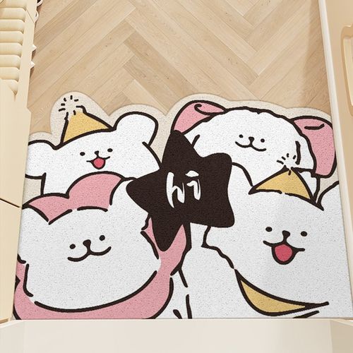 丝圈入户门地垫大门口玄关垫可爱小狗门垫除尘防滑垫家用进门地毯